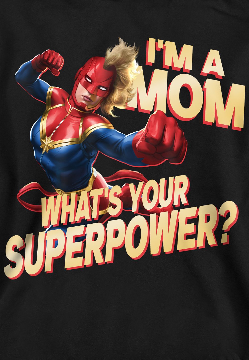 

Толстовка CAPTAIN MARVEL MOTHERS DAY MOM SUPERPOWER PRINT Marvel, черный