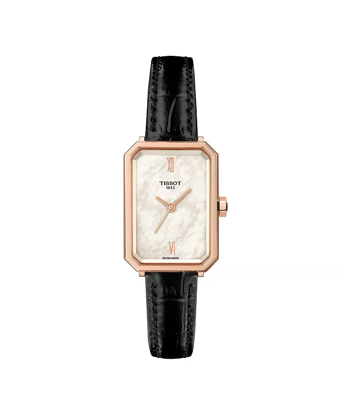 

Женские часы Quartz с черным кожаным ремешком, 21.80 мм Tissot