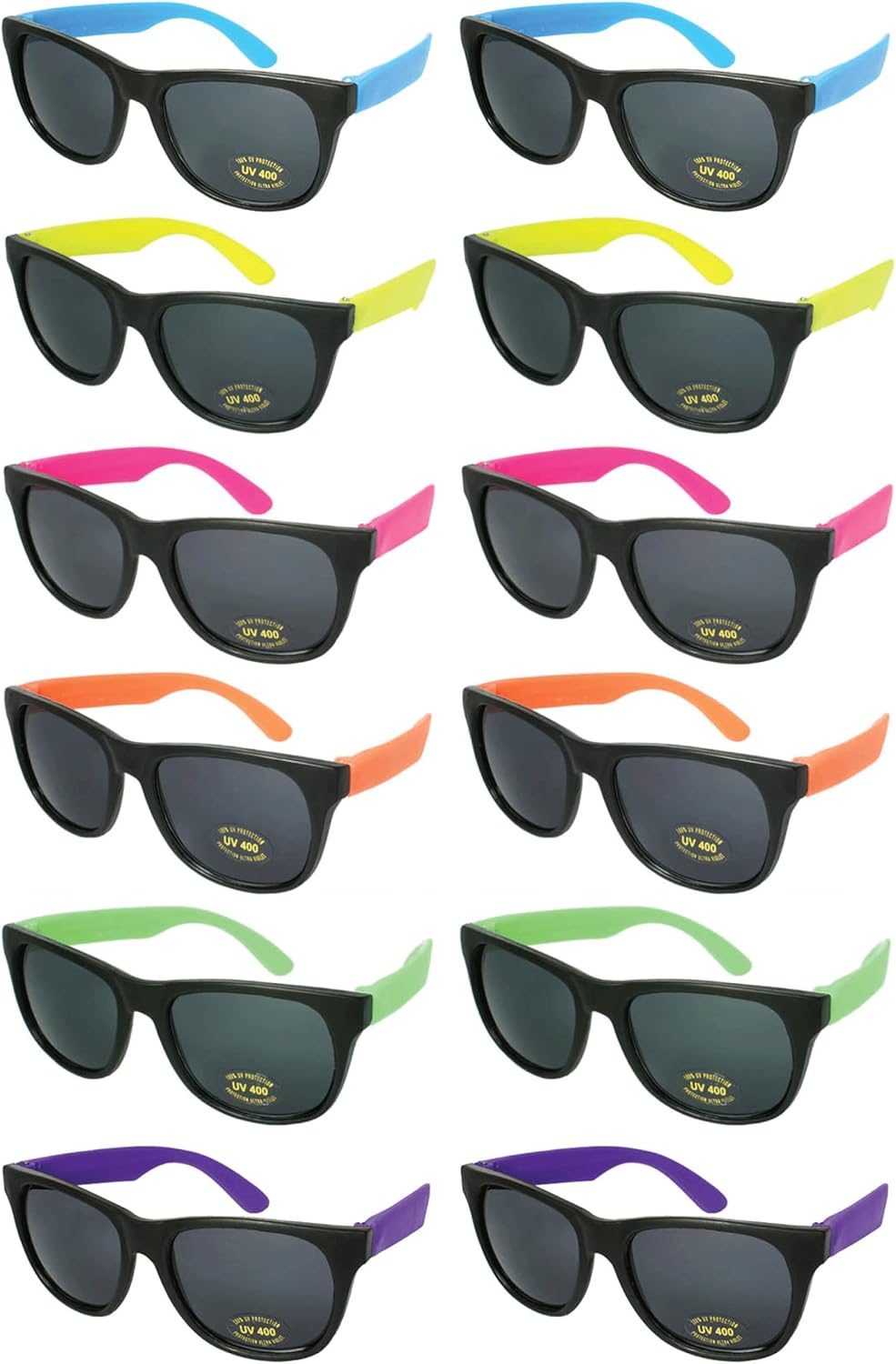 

Солнцезащитные очки EDGEIWEAR в стиле 80-х с неоновым дизайном для вечеринок взрослых, сертифицированные по стандарту CPSIA, не содержат свинца (Pb), Assorted 12 Pairs