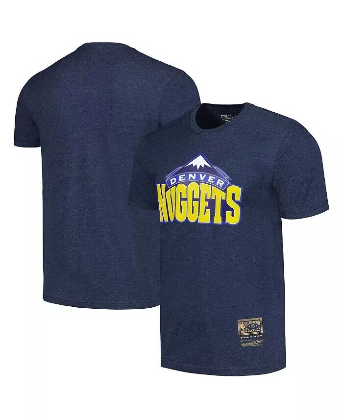 

Мужская и женская темно-синяя футболка с логотипом Denver Nuggets Hardwood Classics MVP Throwback Mitchell & Ness, синий