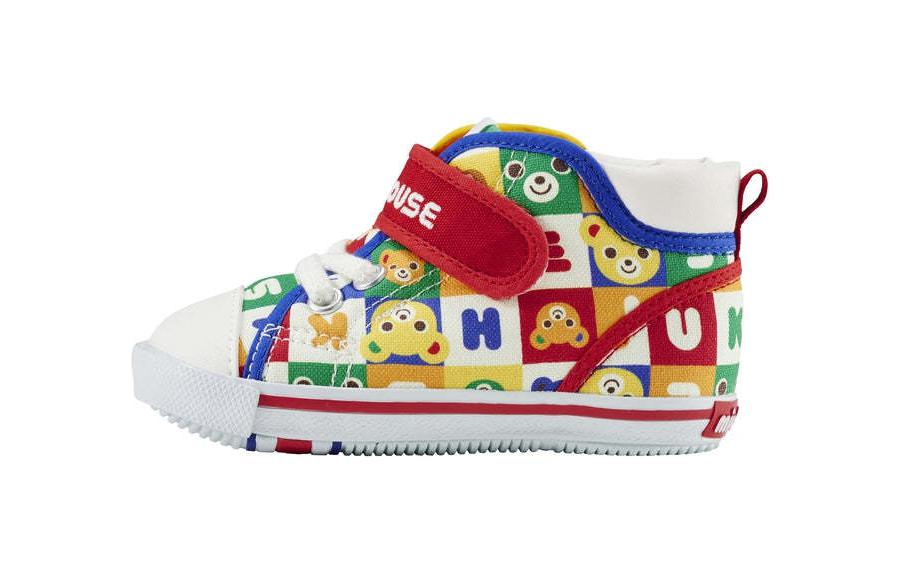 

MIKI HOUSE Амортизирующие высокие ботиночки для малышей white red green made in japan