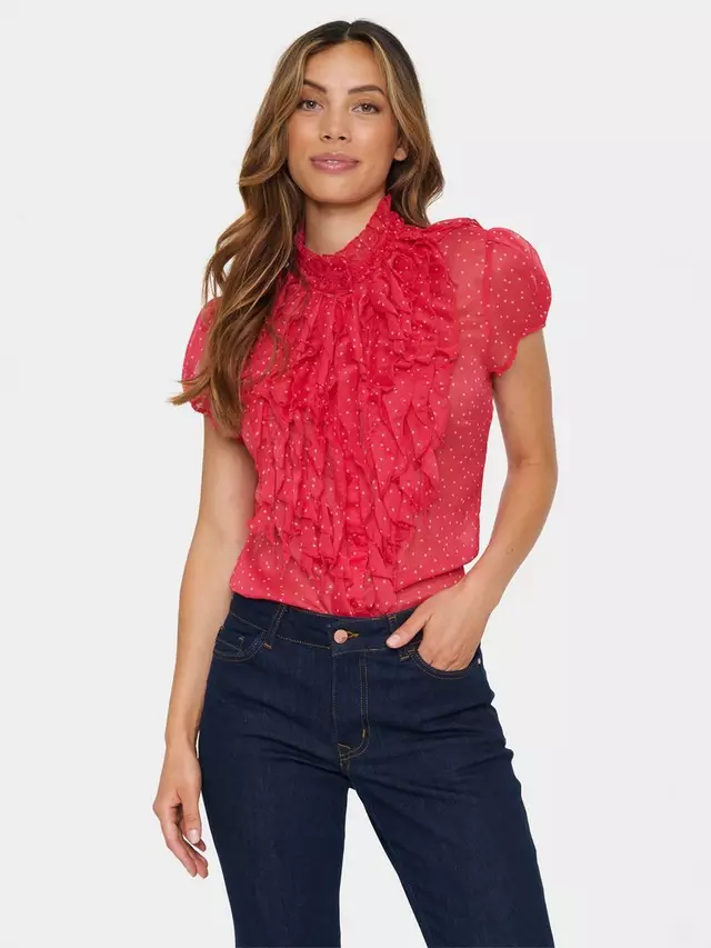 

Рубашка Saint Tropez Lilja Crinkle, цвет magenta/ice