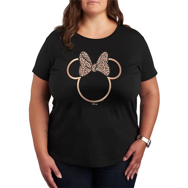 

Футболка Minnie Mouse с леопардовым принтом Plus size Disney, Black, Коричневый, Футболка Minnie Mouse с леопардовым принтом Plus size Disney, Black