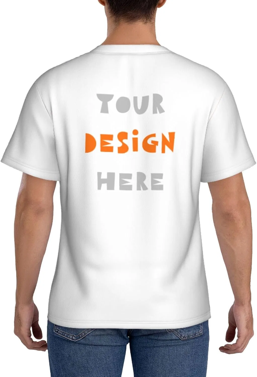 Футболка с принтом, мужская, облегающая, White — фото 4