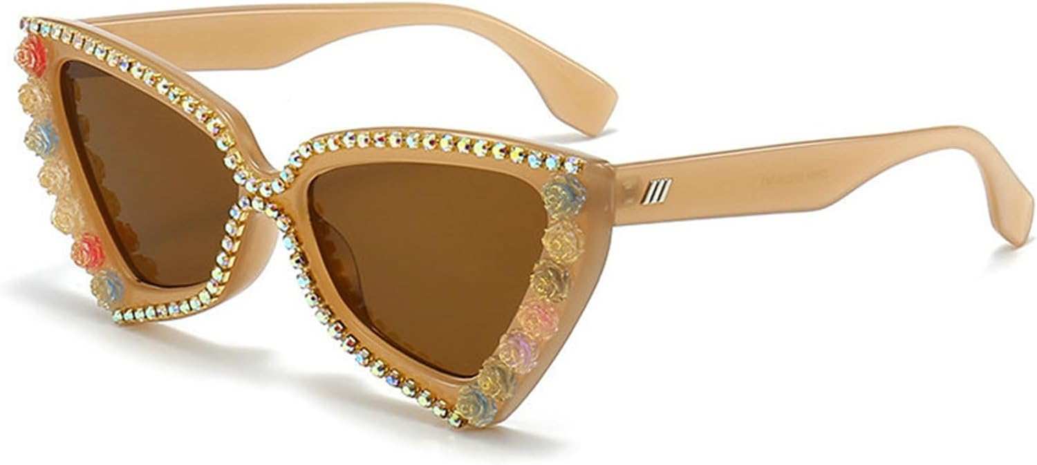 

Willochra — большие квадратные женские солнцезащитные очки со стразами, очки «кошачий глаз» с бриллиантами, хрустальная оправа, очки для костюмированной вечеринки, Champagne