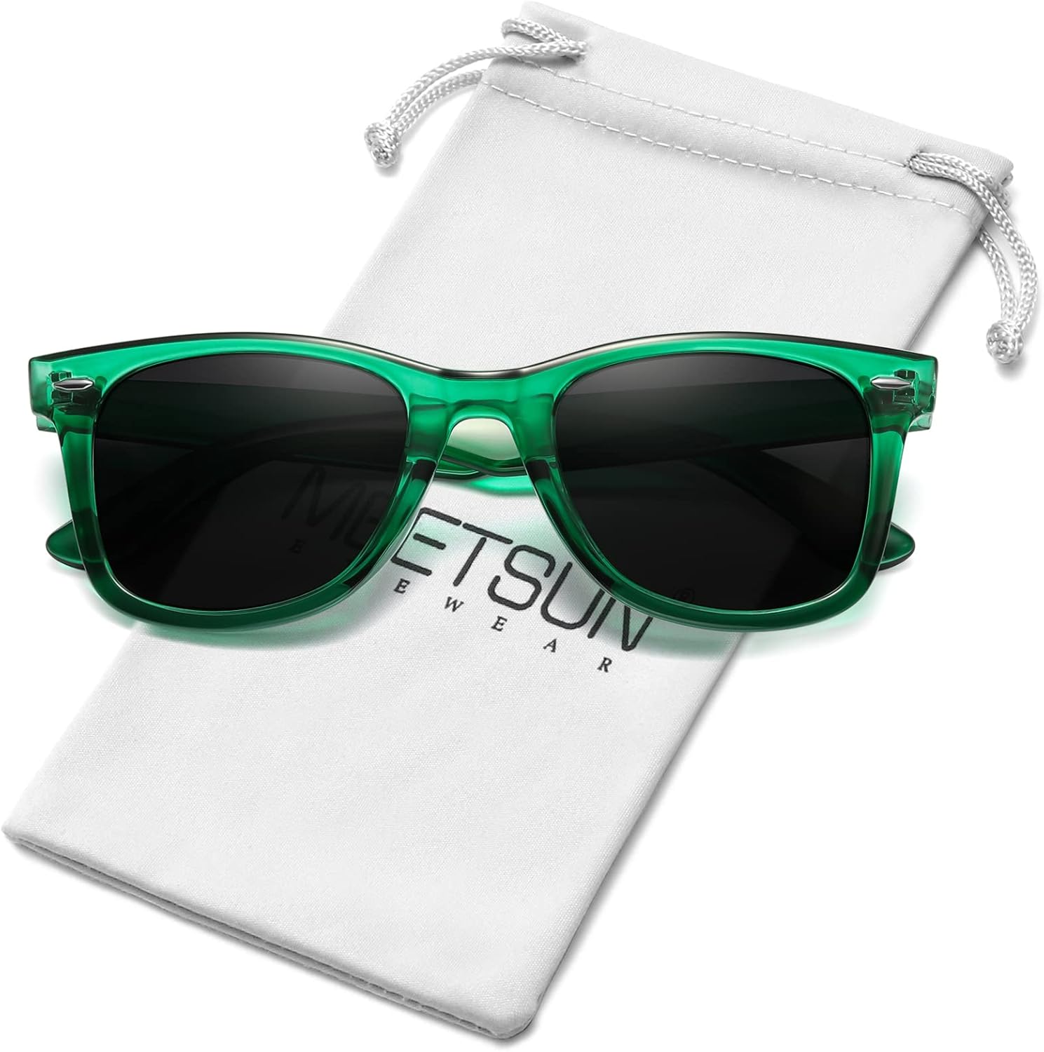 

Поляризованные солнцезащитные очки MEETSUN для женщин и мужчин, классическая ретро-квадратная оправа, очки для вождения, защита от УФ-излучения, Light Green Frame Grey Lens