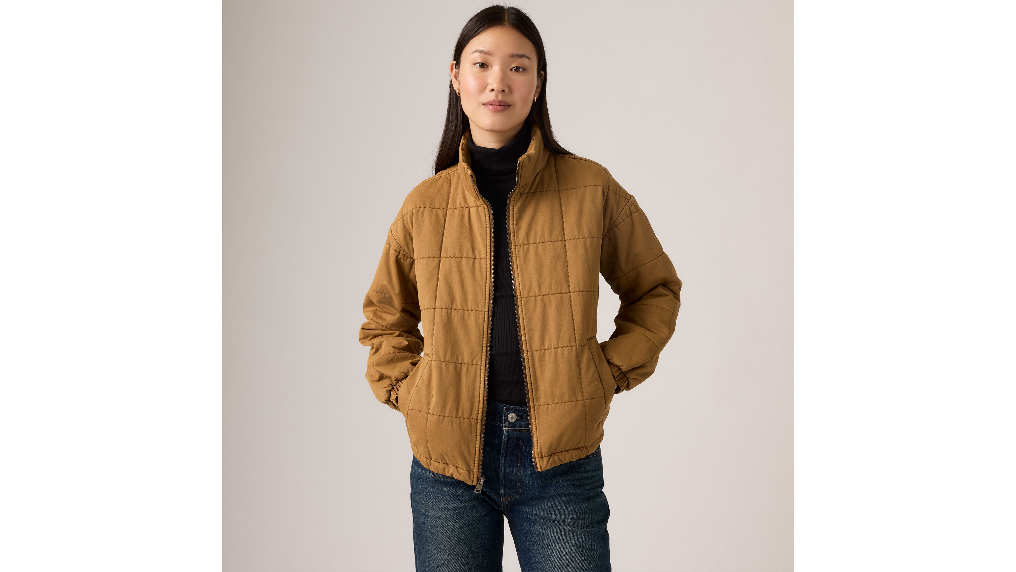 

Стеганая куртка свободного кроя из хлопка Levi's, Tobacco - Brown