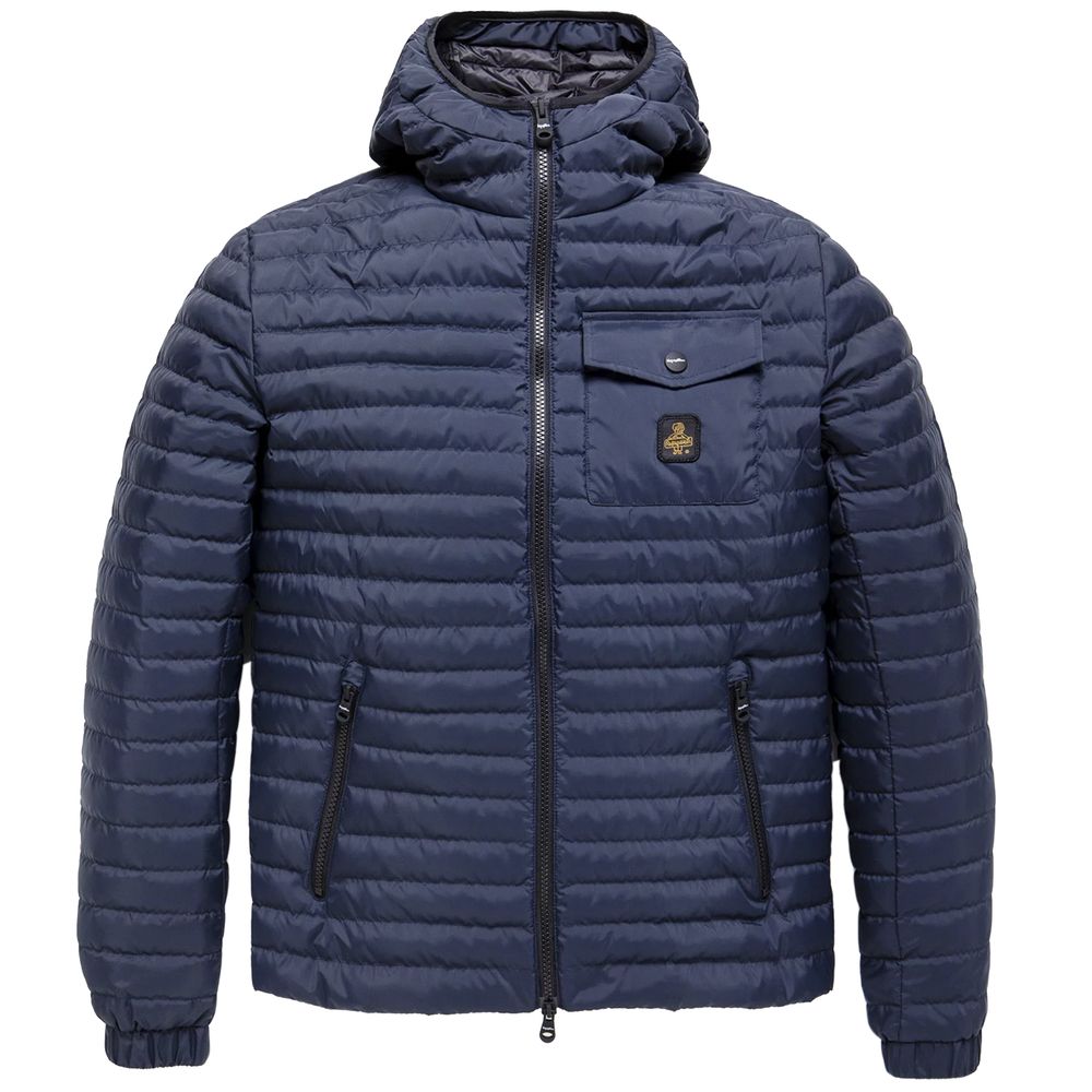 

Шикарный ультралегкий пуховик с регулируемым капюшоном Refrigiwear, синий