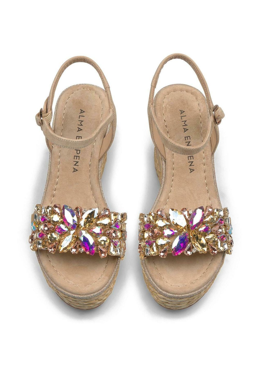 Босоножки на танкетке High heeled sandals Alma en Pena, светло-коричневый — фото 3