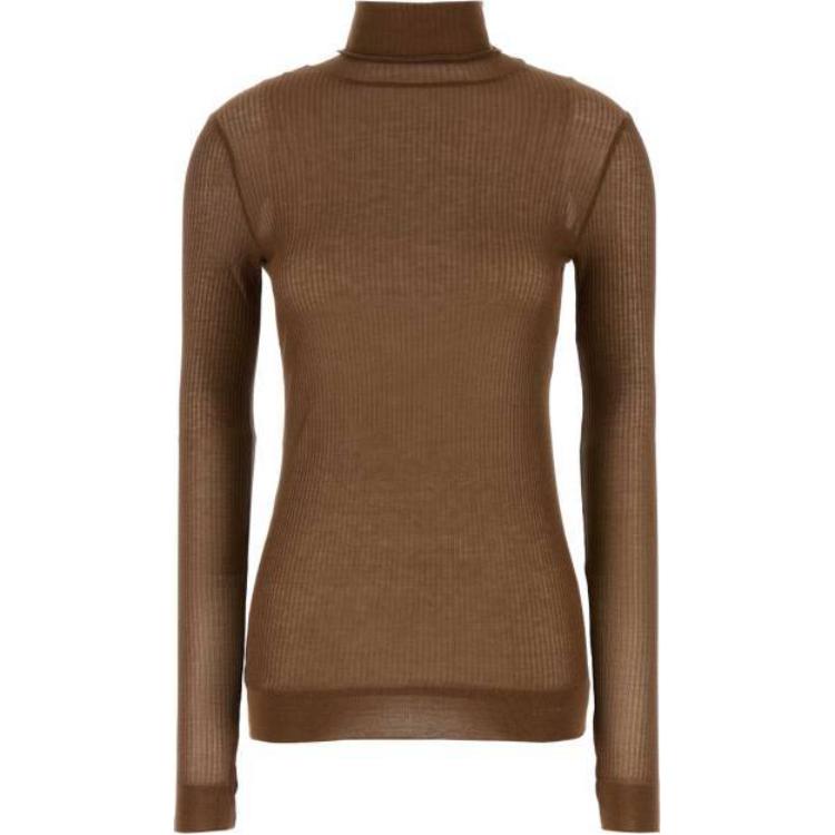 

Беcшовный топ с высоким горлом Lemaire, коричневый