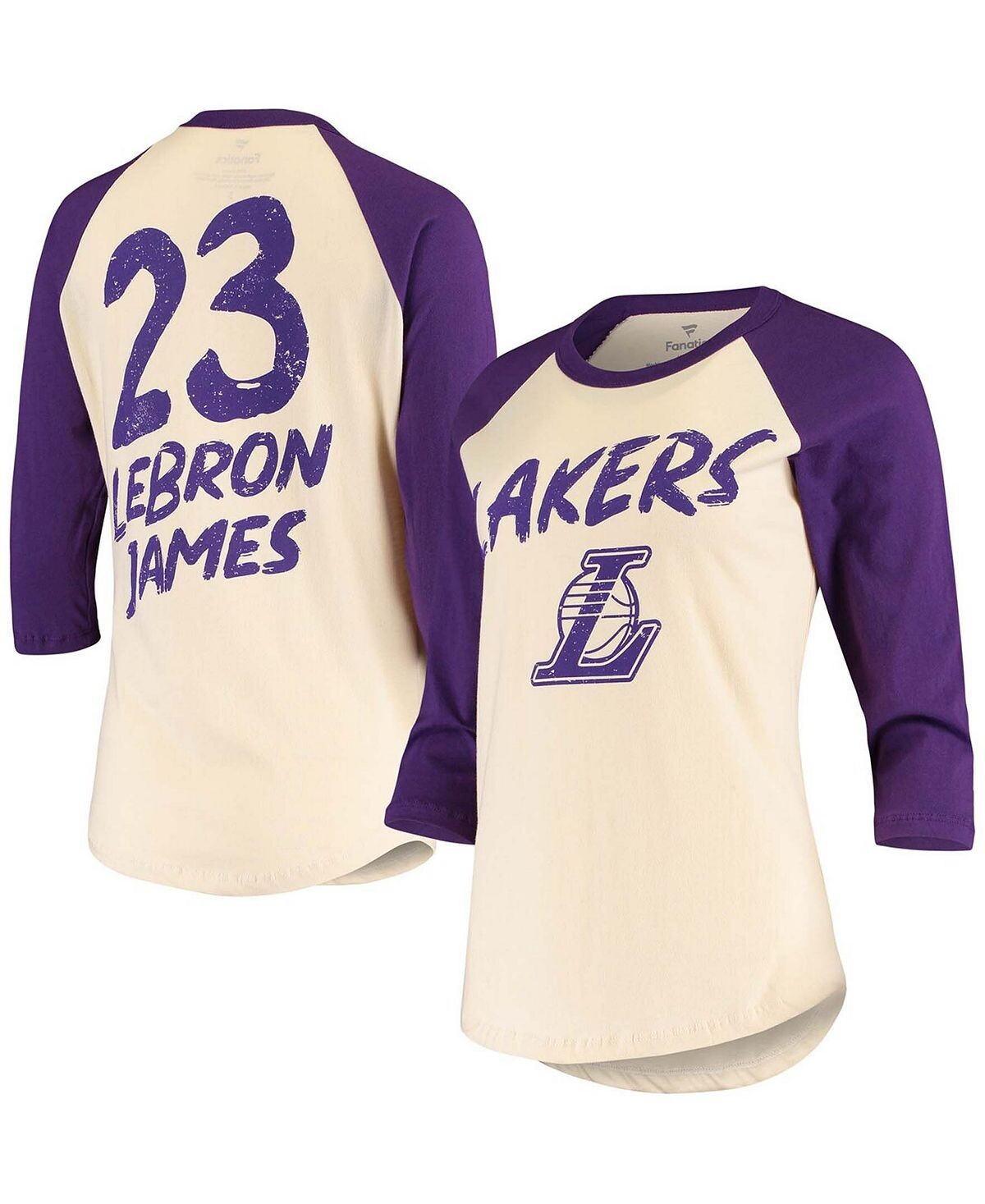 

Женская футболка кремового цвета с рукавами 3/4 LeBron James Los Angeles Lakers реглан Fanatics, Бежевый, Женская футболка кремового цвета с рукавами 3/4 LeBron James Los Angeles Lakers реглан Fanatics