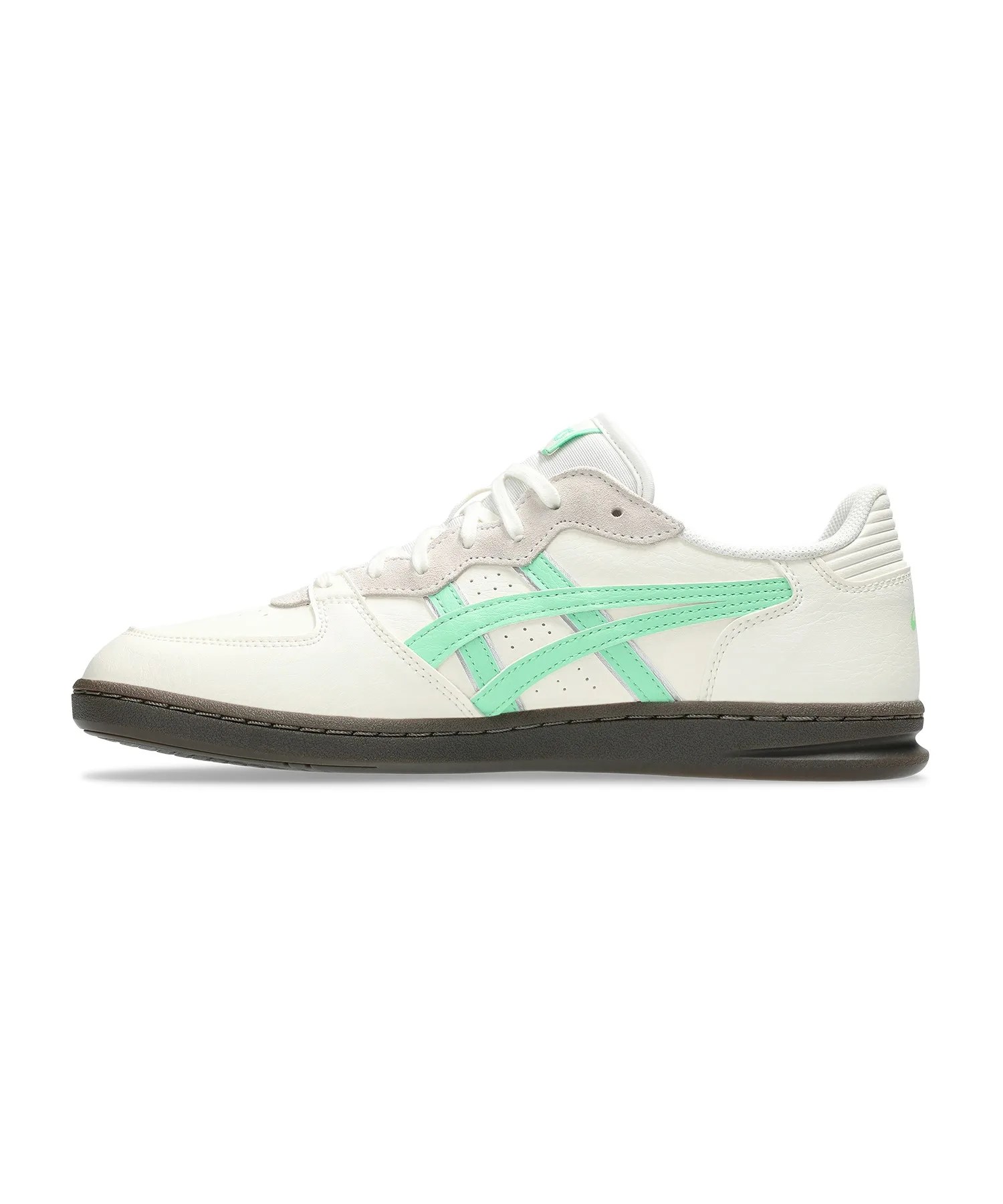 Унисекс кроссовки из искусственной кожи и замши ASICS SKYHAND OG белые с зелёным — фото 4