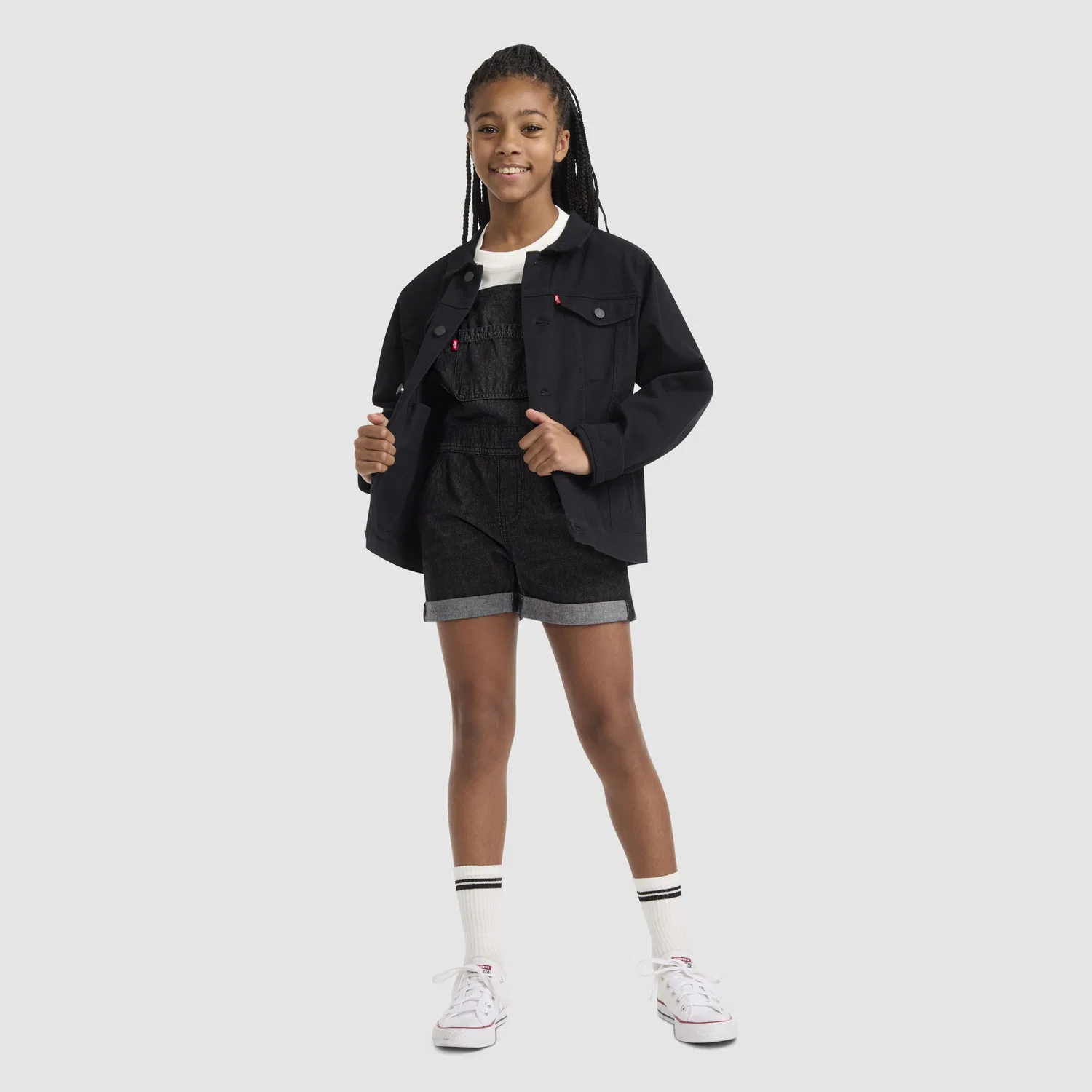 Комбинезон с узлом на бретелях для девочек 7-16 лет Levi's, Dark Wash — фото 4