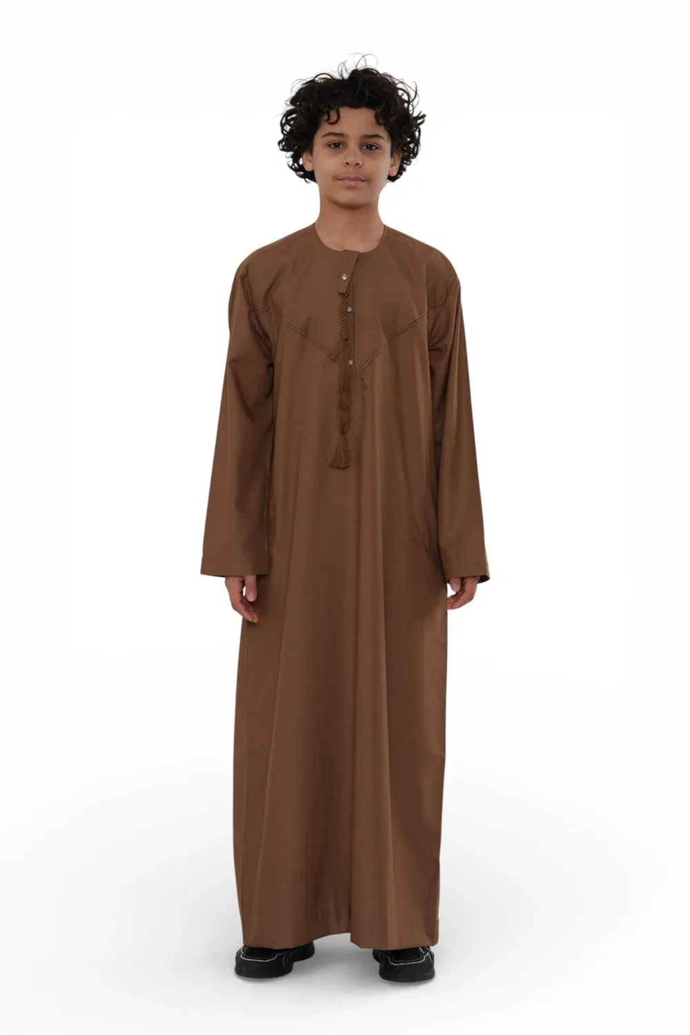 Arabic Thobes Детский марокканский халат Джубба для мальчиков верблюжьего цвета для мальчиков Джеллаба Рамадан Ид Тобе - K-HM11