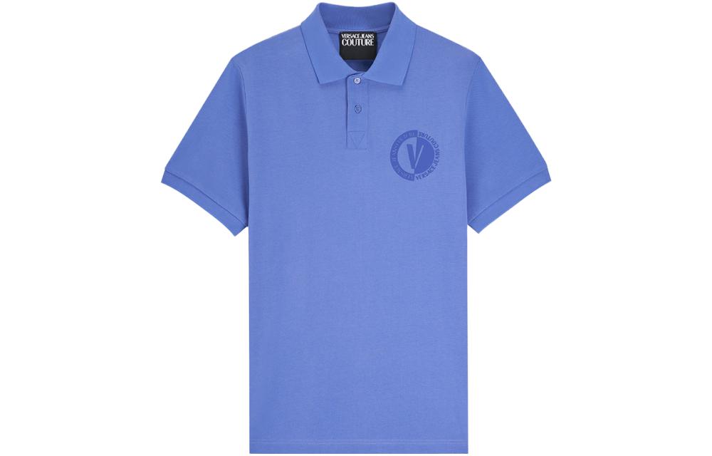 

VERSACE JEANS COUTURE Футболка поло мужская синяя FW23, Синий, VERSACE JEANS COUTURE Футболка поло мужская синяя FW23