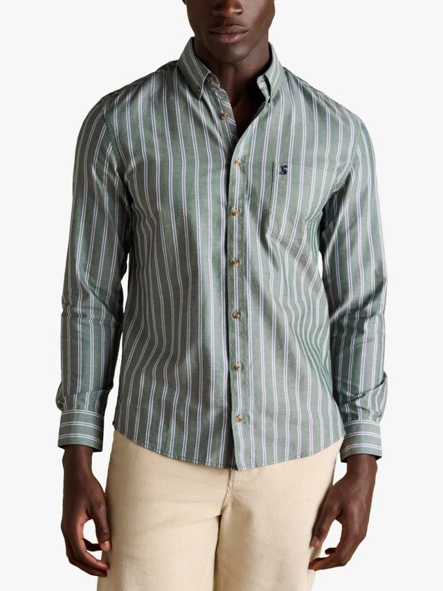 

Хлопковая оксфордская рубашка Regular Fit в полоску Joules, Green