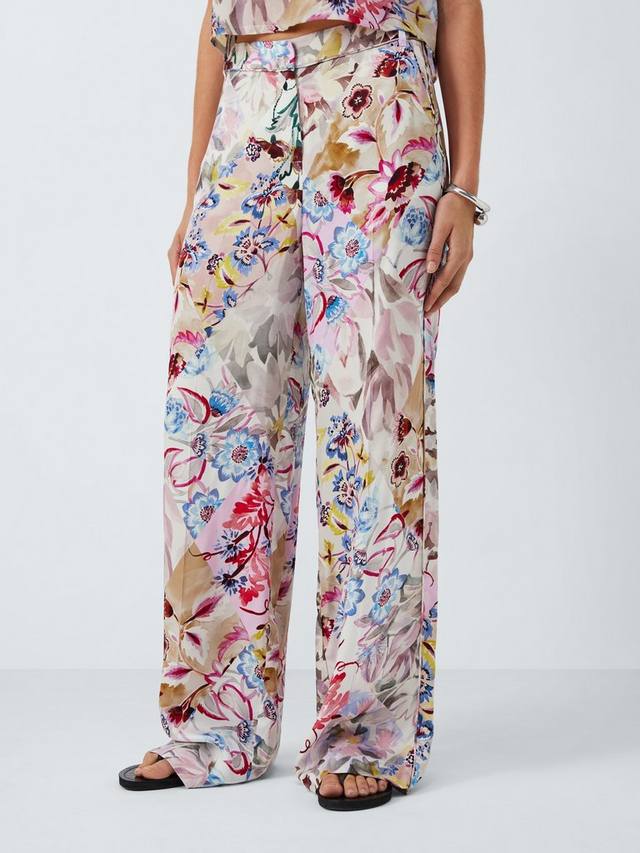 

Arabba брюки широкого кроя с цветочным принтом из вискозы Marella, Pink