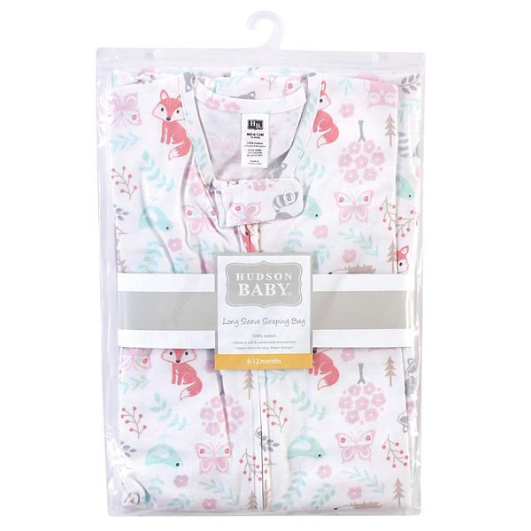 Спальный мешок для девочки Infant girl, длинный рукав, cotton jersey, woodland Hudson Baby — фото 2