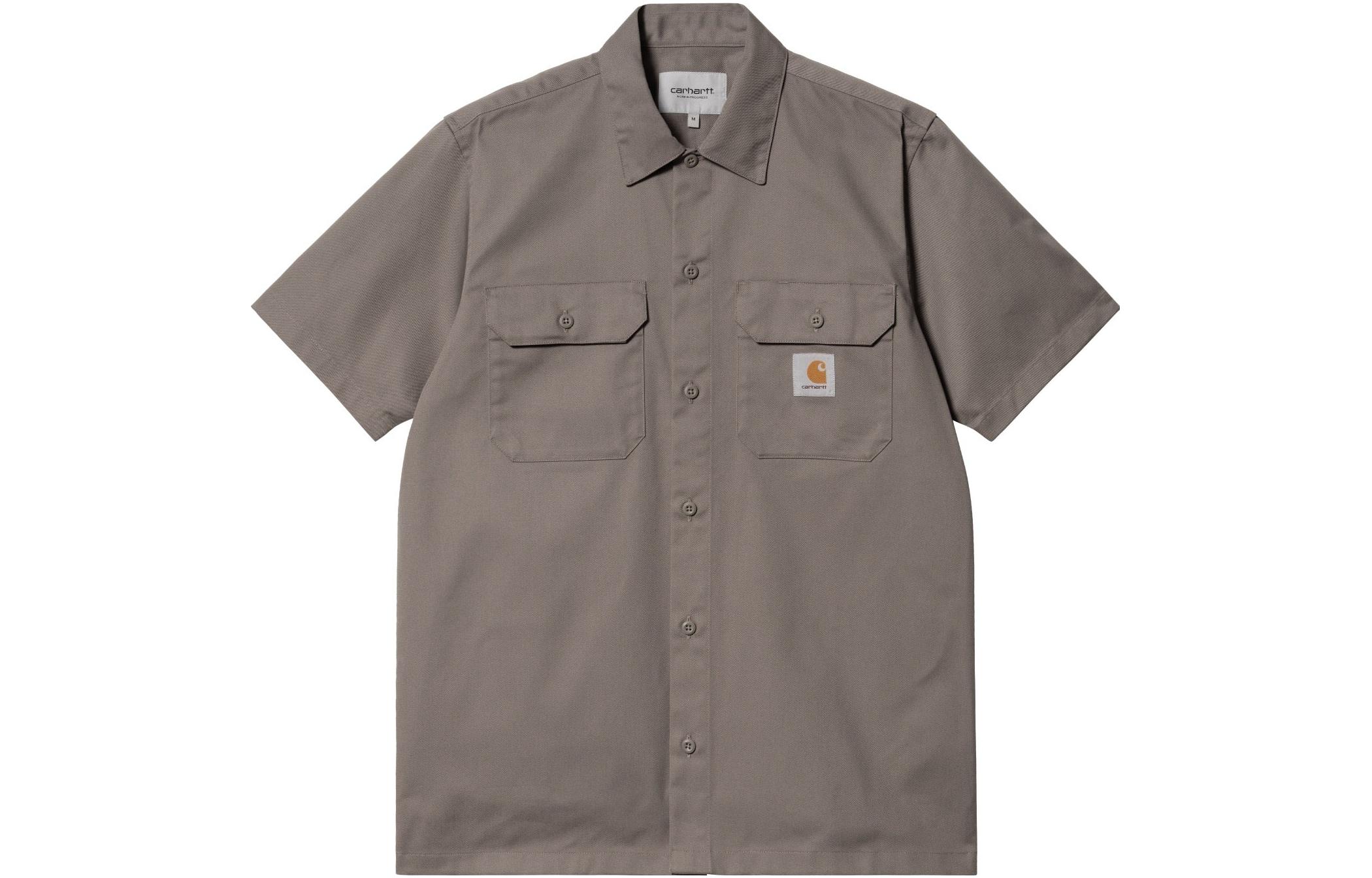 

Carhartt Wip Рубашки унисекс, темно-серые с отворотом, средней длины