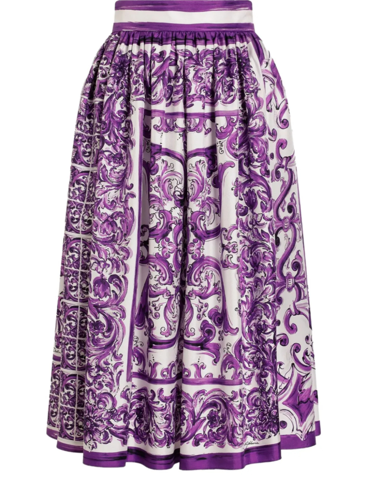

Dolce & Gabbana шелковая юбка миди, белый