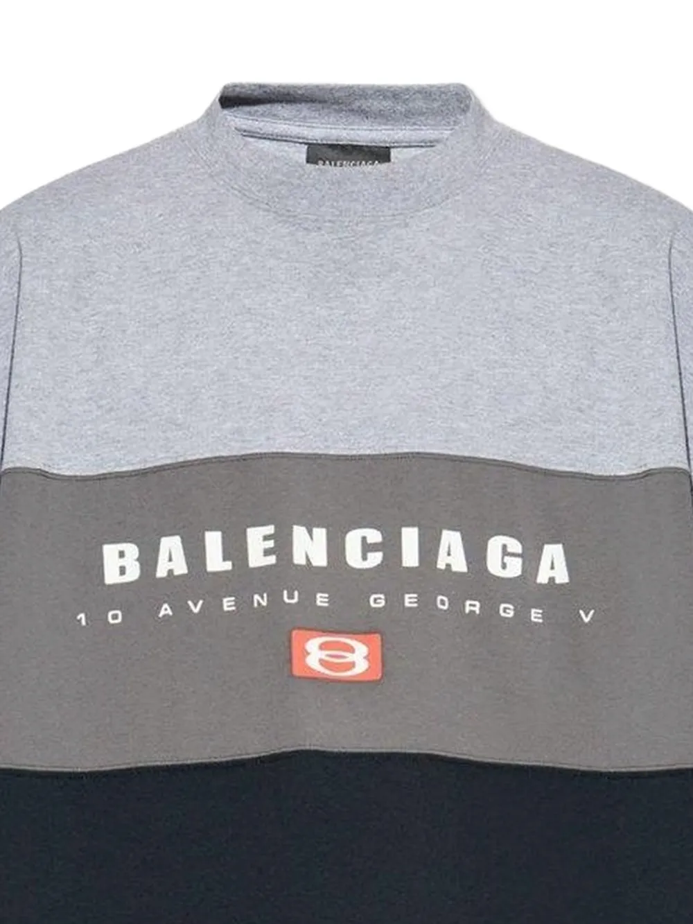 Футболка в стиле колор-блок Balenciaga, серый — фото 2