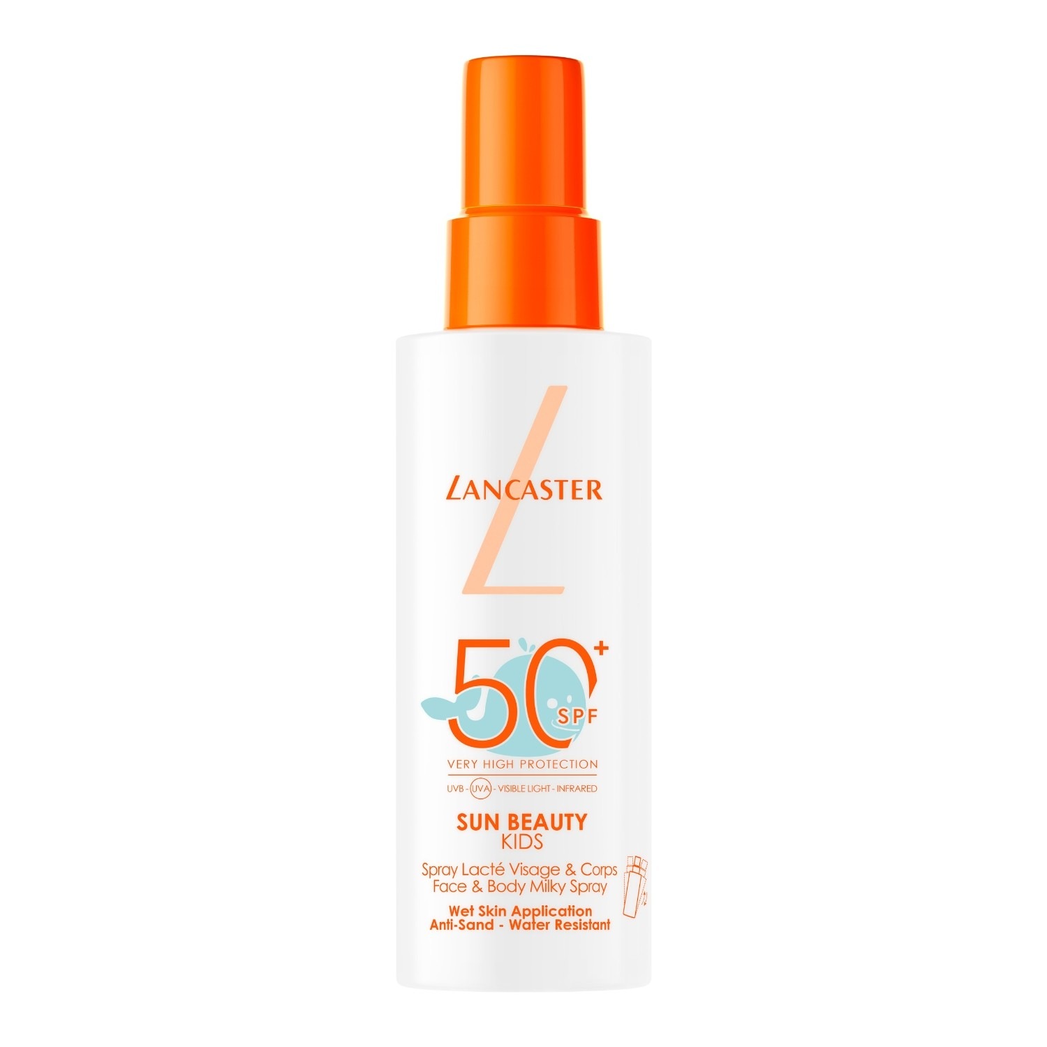 

Солнцезащитный крем sun beauty kids face & body milk spray spf 50 Lancaster, объем 150 мл