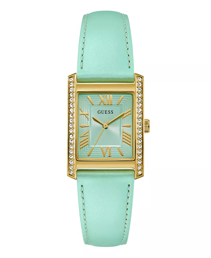 

Женские аналоговые часы из зеленой кожи, 27 мм GUESS