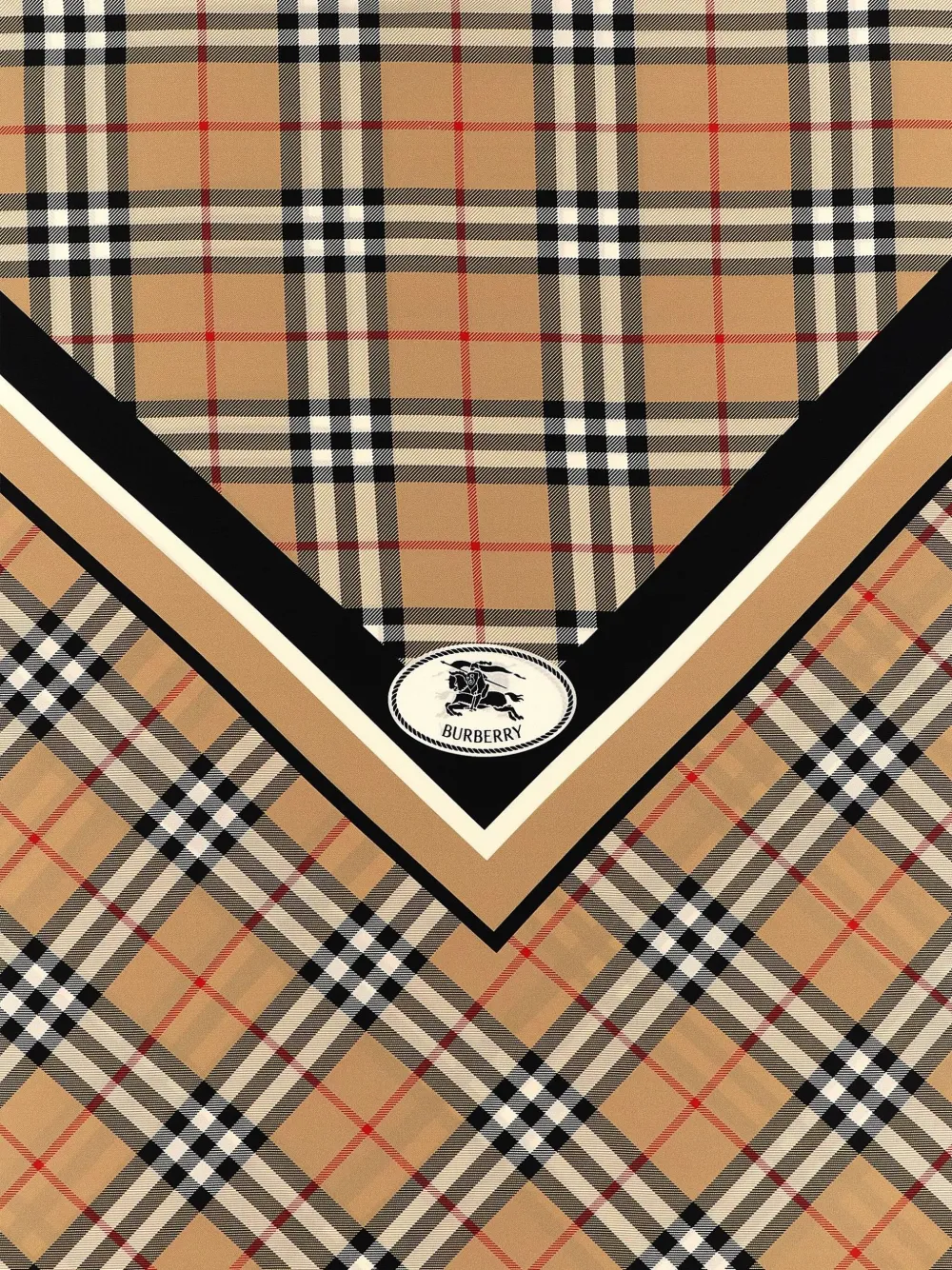 Клетчатый шарф с бахромой Burberry, коричневый — фото 2