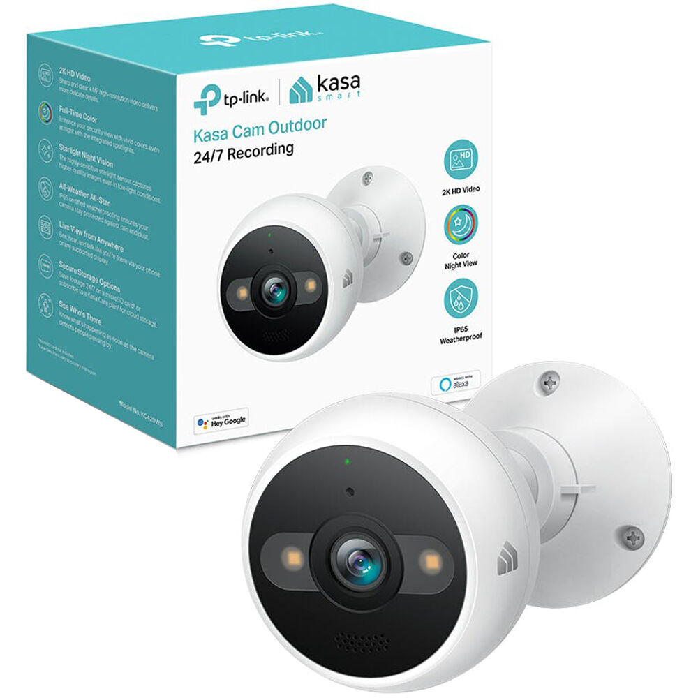 

Уличная 4-мегапиксельная Wi-Fi-камера видеонаблюдения TP-Link KC420WS Kasa Cam с ночным видением и прожекторами