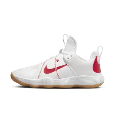 

Кроссовки Nike React HyperSet Indoor Court Shoes, цвет White/Gum Light Brown/University Red