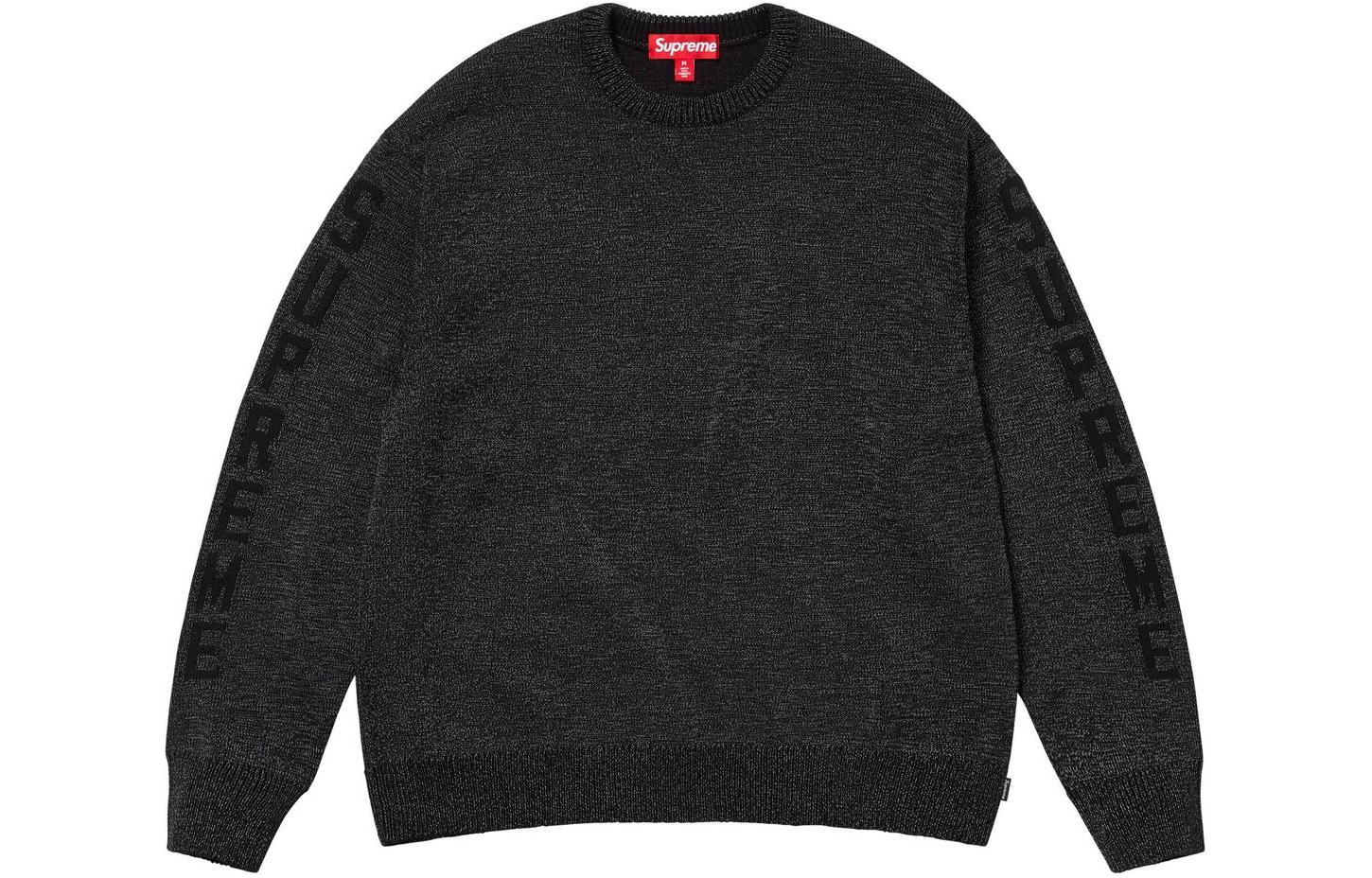 Светоотражающий свитер Supreme, оливковый зеленый/оливковый — фото 2
