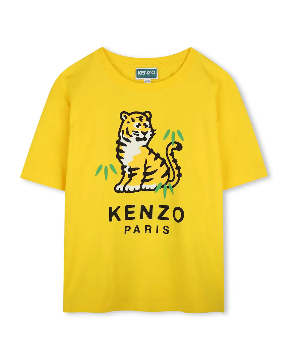 

Футболка для девочки 100% хлопок с коротким рукавом Kenzo Kids, жёлтый
