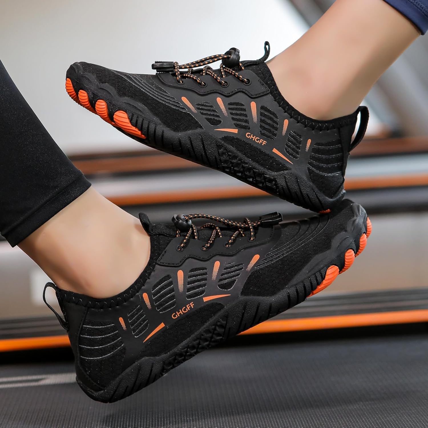 Кроссовки Hike Barefoot для женщин и мужчин, дышащие, с регулируемыми шнурками, нескользящие, спортивная обувь для тренировок, фитнеса, занятий на открытом воздухе и в помещении, для лодок, рыбалки, дайвинга и серфинга Ayziemezm, оранжевый — фото 4