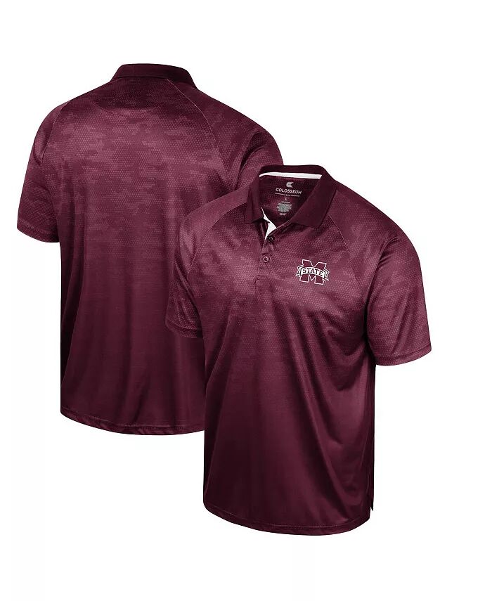 

Мужская темно-бордовая рубашка-поло Mississippi State Bulldogs Honeycomb Raglan Colosseum
