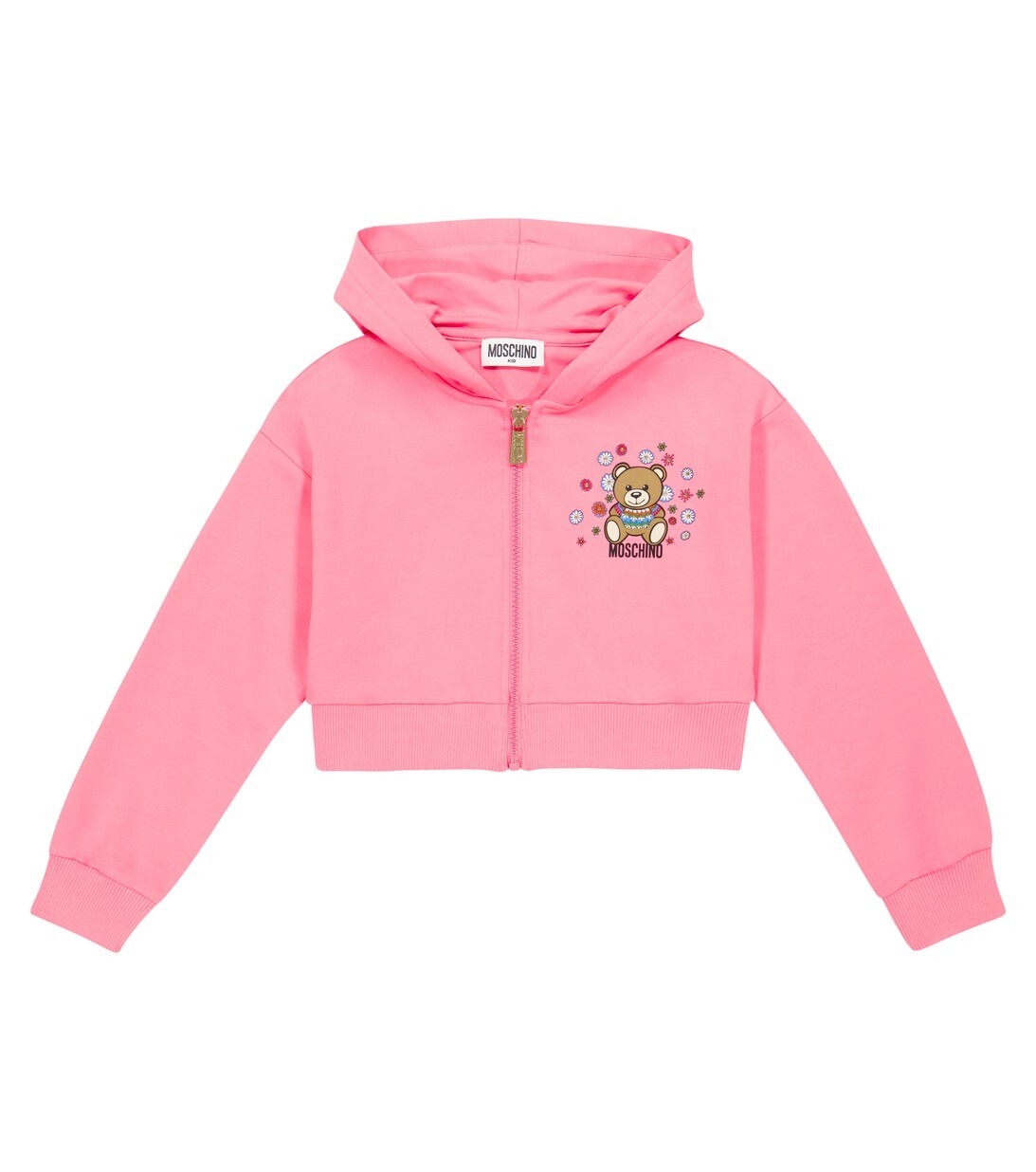 

Худи Teddy Bear из смесового хлопкового джерси Moschino, розовый