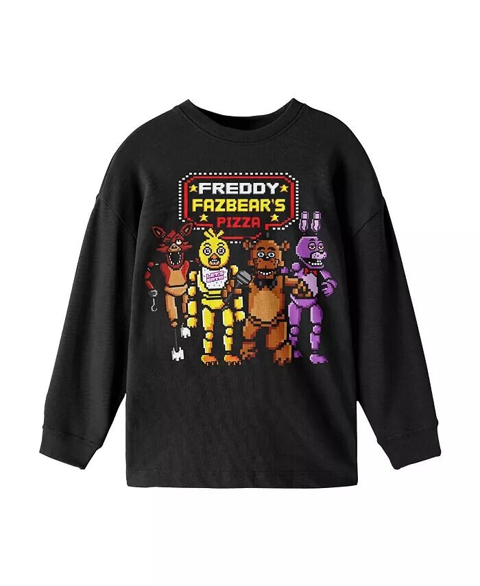 

Черная рубашка с длинным рукавом Freddy Fazbear's Pizza для мальчиков Five Nights At Freddy'S, черный