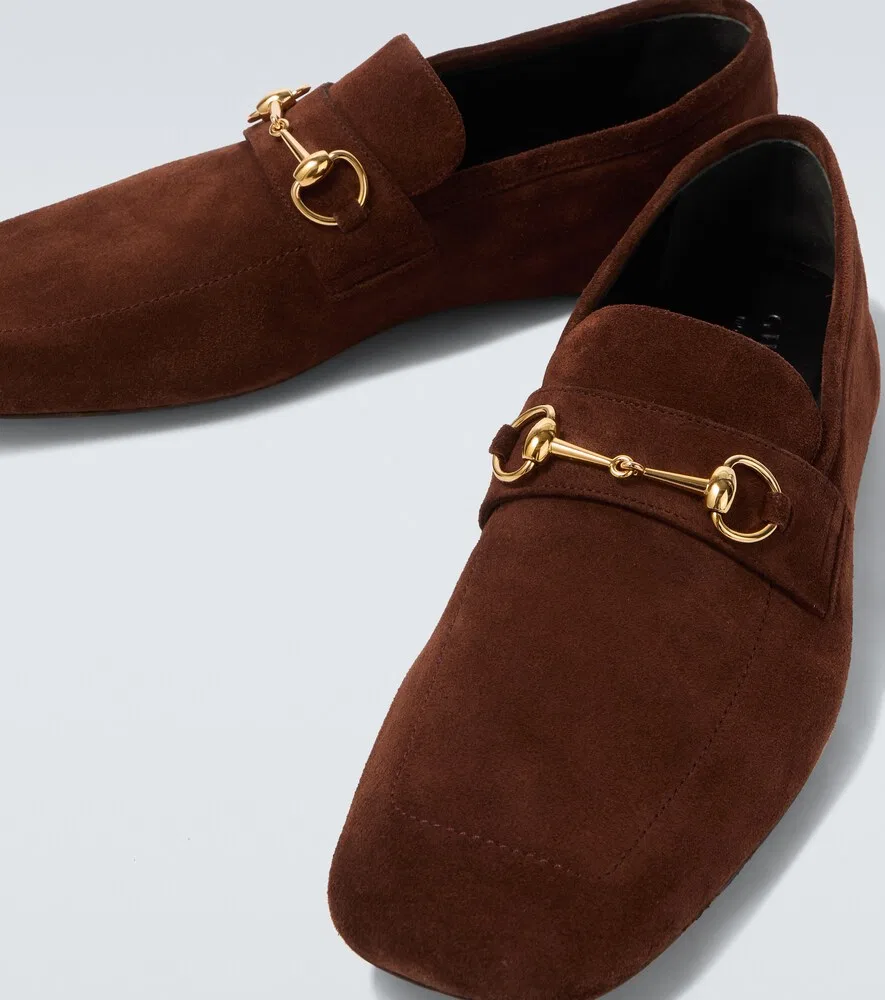 Замшевые лоферы Ragazzo Horsebit Gucci, коричневый — фото 3