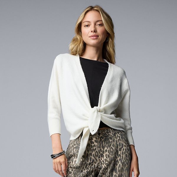 

Женский кардиган из смесового кашемира Luxe 4-way Simply Vera Vera Wang, Coconut Milk