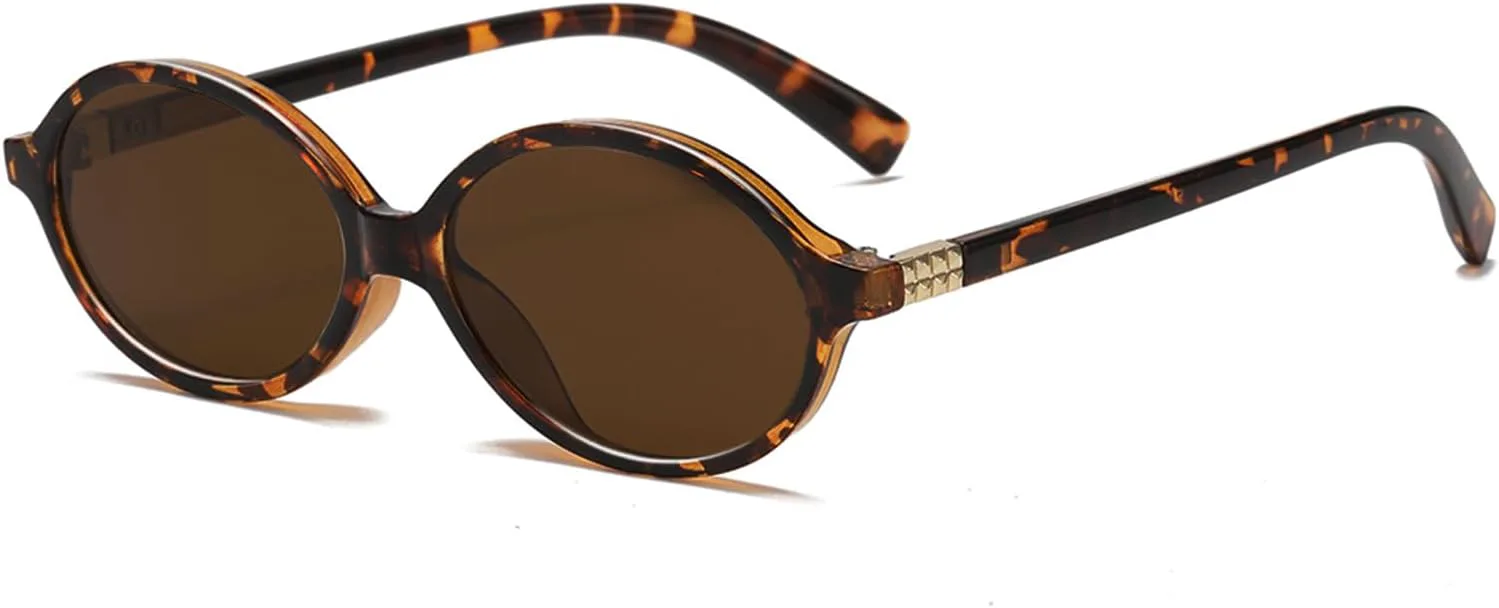 

Ретро овальные солнцезащитные очки для женщин и мужчин, модные круглые солнцезащитные очки в черепаховой оправе, винтажные очки 90-х SUNBSR, A1 Tortoise/Brown
