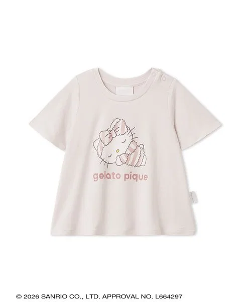 Футболка детская с принтом Hello Kitty, Gelato Pique, розовая — фото 2