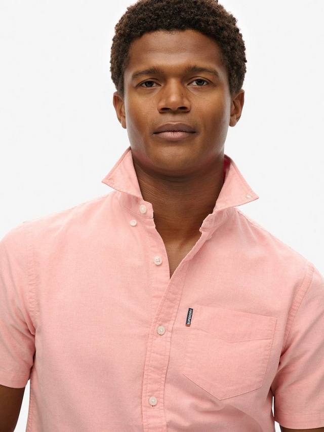 Оксфордская рубашка с коротким рукавом Superdry, Rose Pink Chambray — фото 4