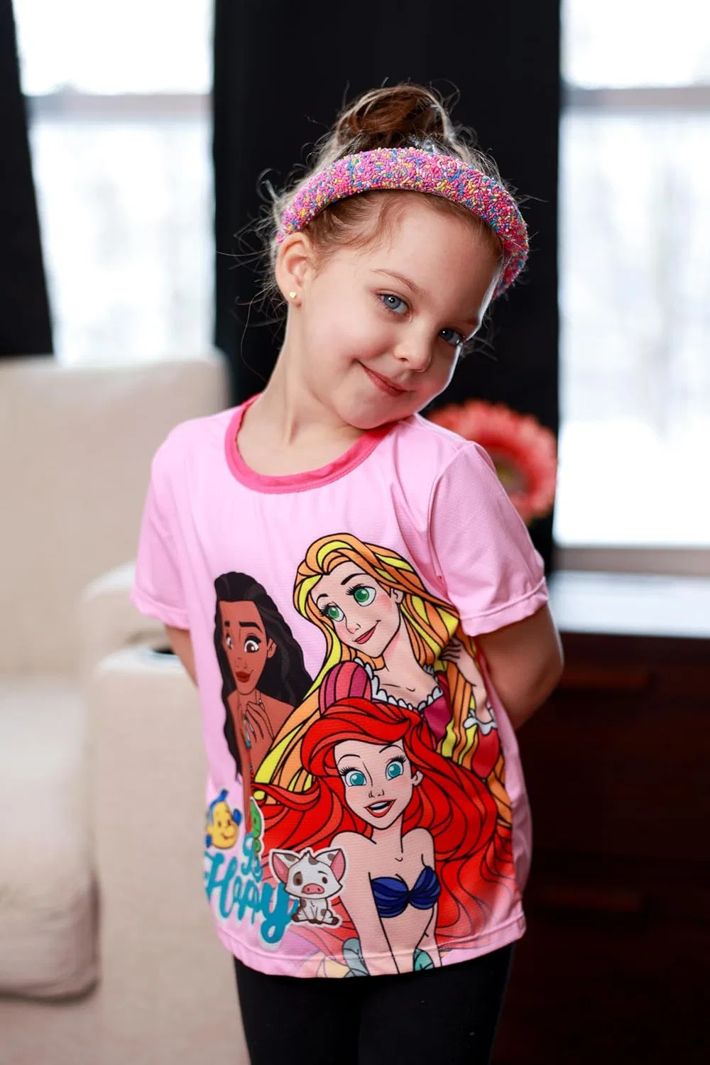 Футболка с графическим принтом Disney Princess Frozen Marvel Stitch Minnie Mickey Star Wars для девочек и мальчиков, быстросохнущая, с защитой от УФ-излучения, размер 2-9 лет — фото 2