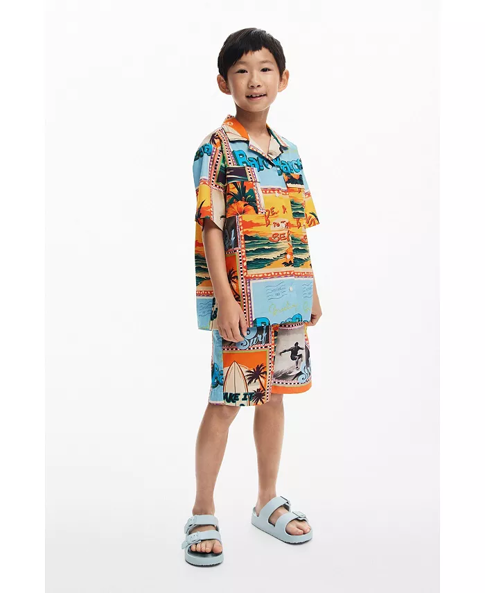 

Рубашка с тропическими принтами Boys's Tropical postcards Desigual, мультиколор