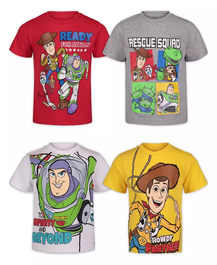 

Футболки для мальчиков, набор из 4 штук Toy Story, мультиколор