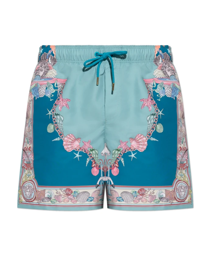 

Плавки с коралловым театральным принтом Versace, синий