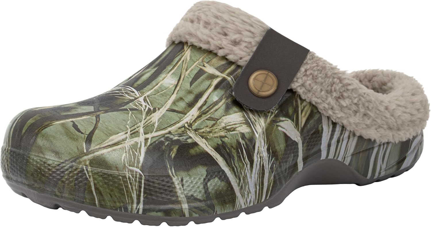 

Женские и мужские сабо ChayChax с меховой подкладкой, супинатором из памяти формы, теплые пушистые тапочки, зимние, водонепроницаемые, для дома и улицы, Tree Print