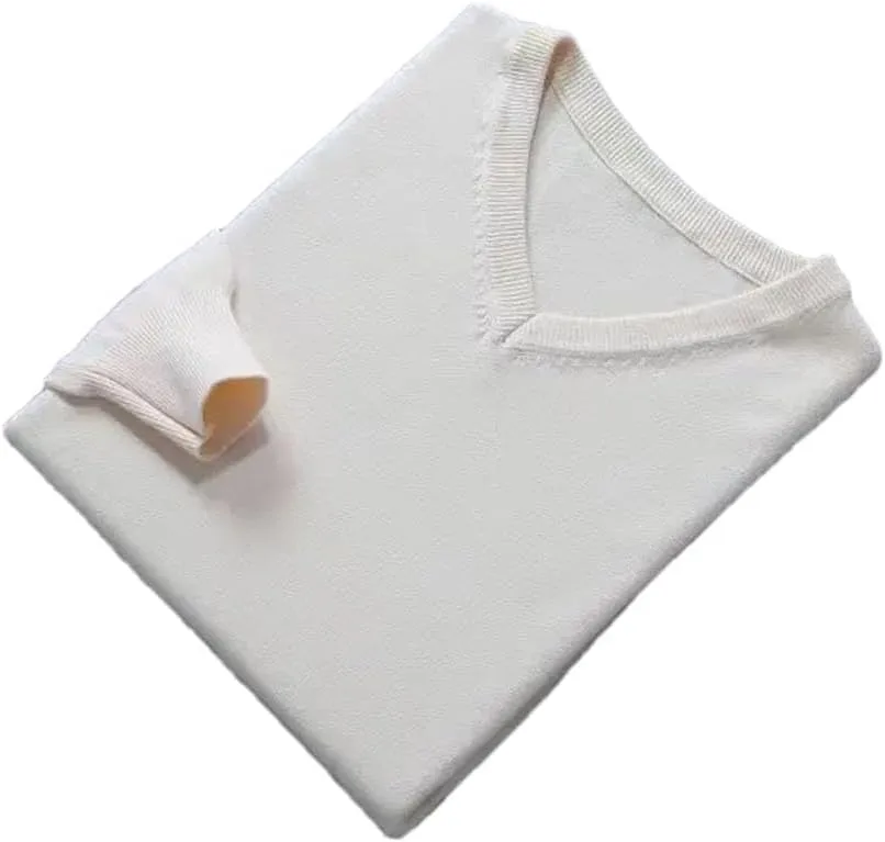 

Мужской свитер V-образным вырезом из смеси кашемира и хлопка Slim Fit Hamthuit