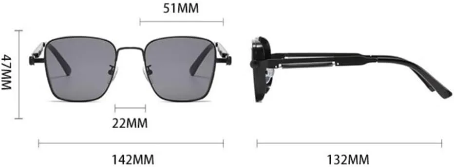 

Винтажные квадратные солнцезащитные очки в стиле стимпанк для мужчин и женщин в металлической оправе, с защитой от УФ-излучения, модные очки для вождения KTUCN, H
