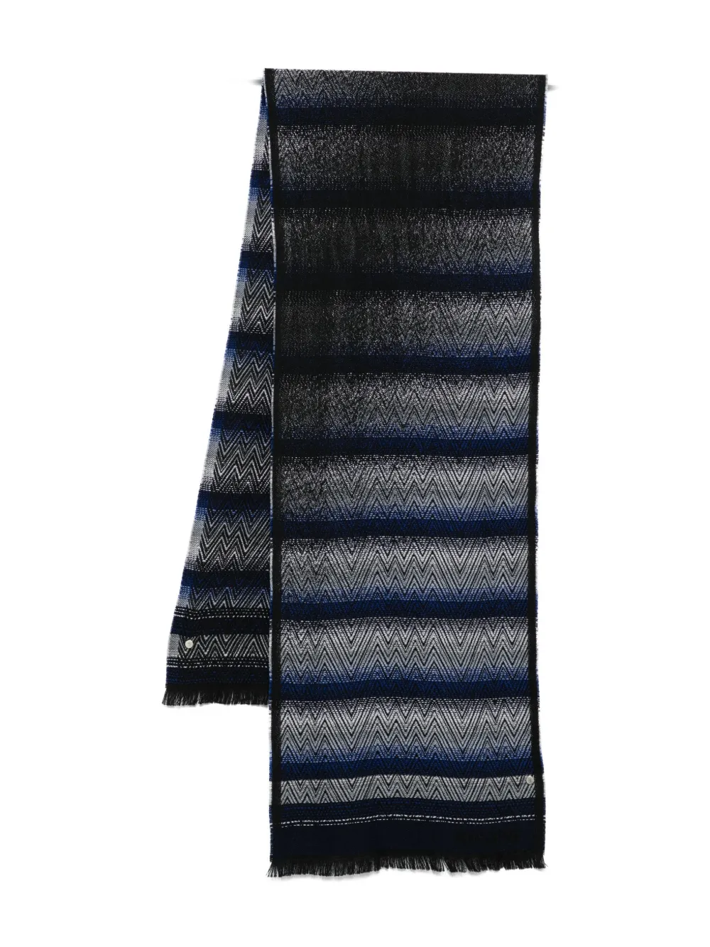 

Шарф с бахромой и узором «ёлочка» Missoni, черный