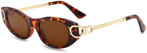 

Женские панк-очки овальной формы с металлическим блеском, модные для девушек, для отдыха на природе, кемпинга, фотосъемки, защита от ультрафиолета UV400 MTZJH, Leopard